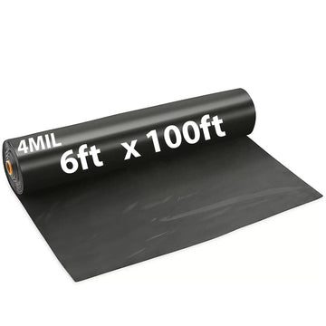 Black Plastic Sheeting 4 Mil 6' X 100'